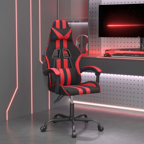 Silla gaming cuero sintético negro y rojo D