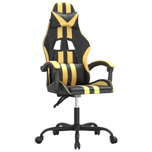 Silla gaming cuero sintético negro y dorado M 2