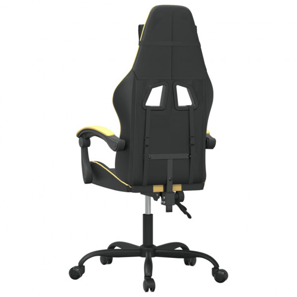 Silla gaming cuero sintético negro y dorado M 5