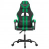Silla gaming cuero sintético negro y verde 3