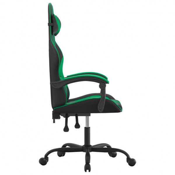 Silla gaming cuero sintético negro y verde M 4