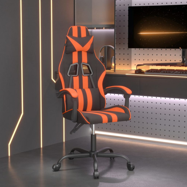 Silla gaming cuero sintético negro y naranja D