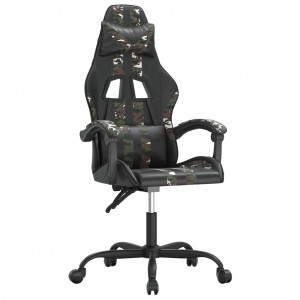 Silla gaming cuero sintético negro y camuflaje H