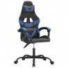 Silla gaming cuero sintético negro y azul 2