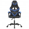 Silla gaming cuero sintético negro y azul 3