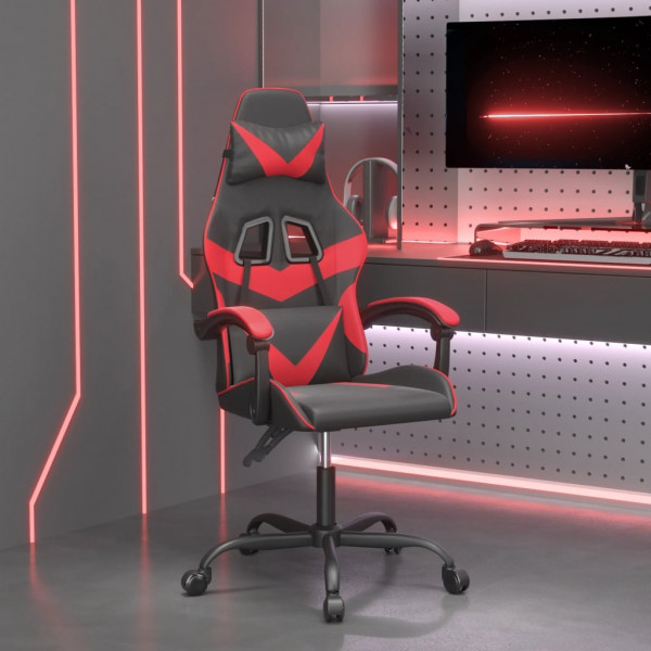 Silla gaming cuero sintético negro y rojo D