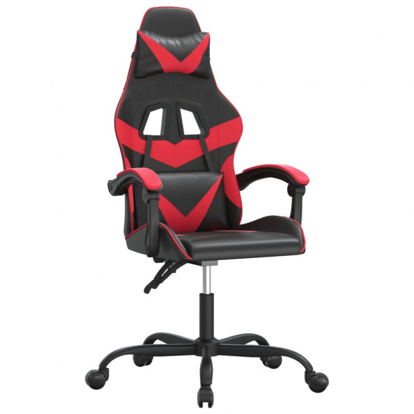 Cadeira gamer em couro sintético preto e vermelho M 2