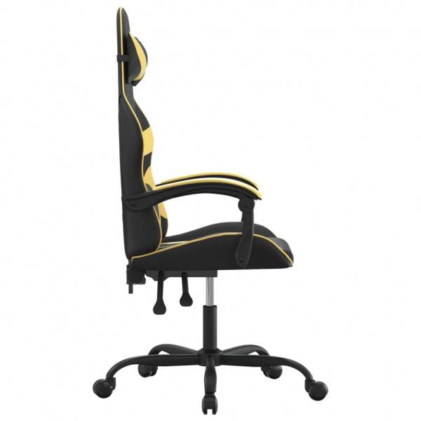 Silla gaming cuero sintético negro y dorado M 4