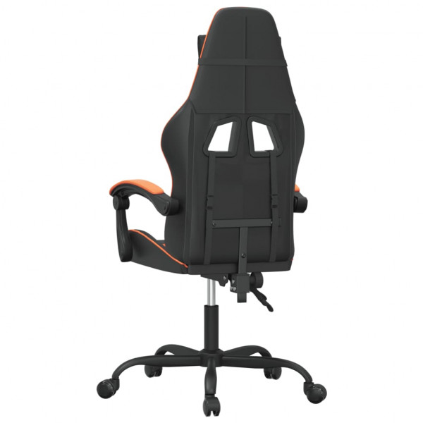 Cadeira gamer em couro sintético preto e laranja M 5