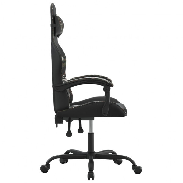 Silla gaming cuero sintético negro y camuflaje M 4
