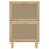 Zapatero madera contrachapada blanco ratán natural 52x25x80 cm 5