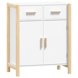 Aparador de madera contrachapada blanco 62x38x75 cm H
