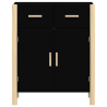 Aparador de madera contrachapada negro 62x38x75 cm 5