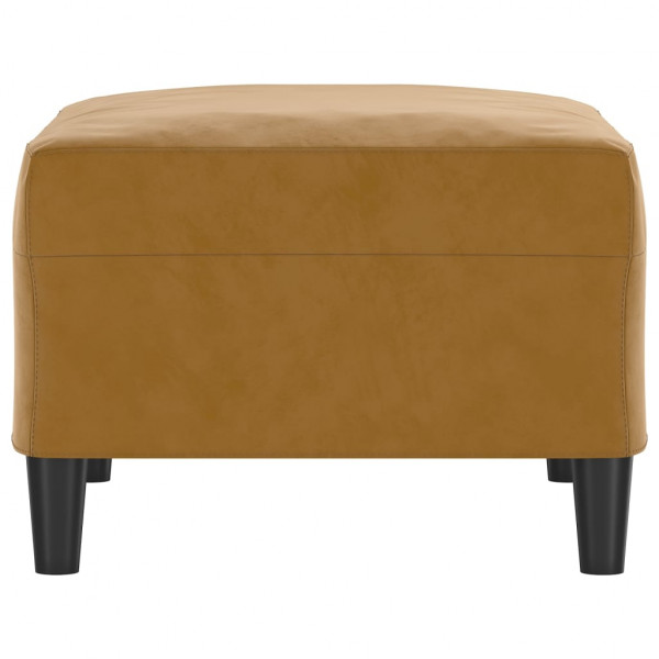 Reposapiés de terciopelo marrón 70x55x41 cm M 4