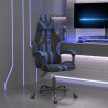 Silla gaming giratoria cuero sintético negro y azul 1