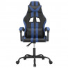 Silla gaming giratoria cuero sintético negro y azul 3