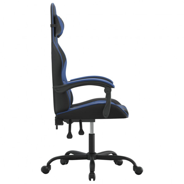 Silla gaming giratoria cuero sintético negro y azul M 4
