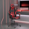 Silla gaming giratoria cuero sintético negro y rojo 1