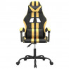 Silla gaming giratoria cuero sintético negro y dorado 3