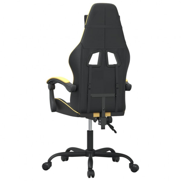 Silla gaming giratoria cuero sintético negro y dorado M 5
