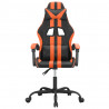 Silla gaming giratoria cuero sintético negro y naranja 3