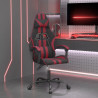Silla gaming giratoria cuero sintético negro y rojo vino tinto 1