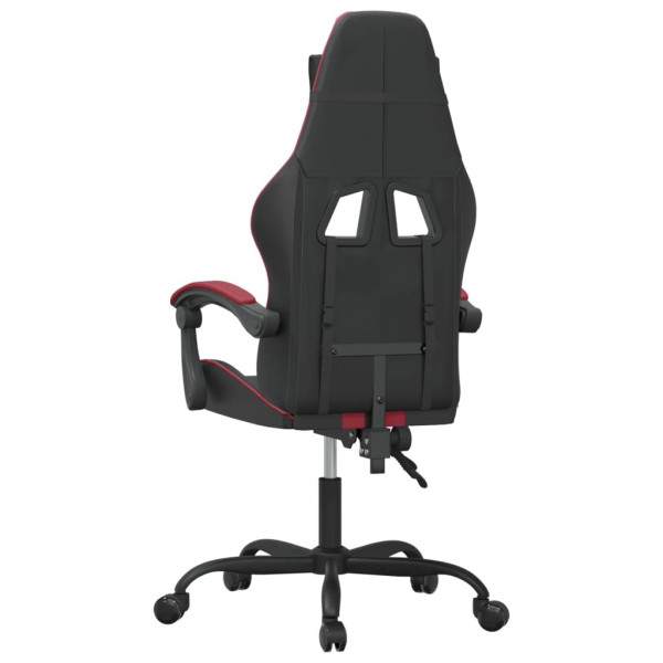 Silla gaming giratoria cuero sintético negro y rojo vino tinto M 5