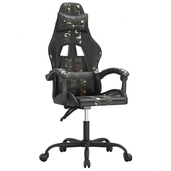 Silla gaming giratoria cuero sintético negro y camuflaje M 2