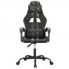 Silla gaming giratoria cuero sintético negro y camuflaje 3