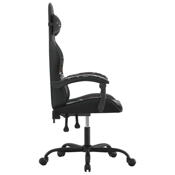 Silla gaming giratoria cuero sintético negro y camuflaje M 4