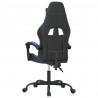 Silla gaming giratoria cuero sintético negro y azul 5
