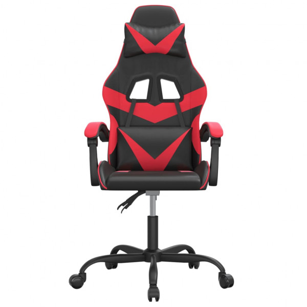 Silla gaming giratoria cuero sintético negro y rojo M 3