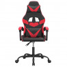 Silla gaming giratoria cuero sintético negro y rojo 3
