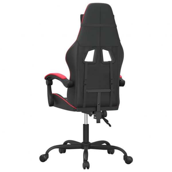 Silla gaming giratoria cuero sintético negro y rojo M 5