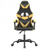 Silla gaming giratoria cuero sintético negro y dorado 3