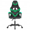 Silla gaming giratoria cuero sintético negro y verde 3
