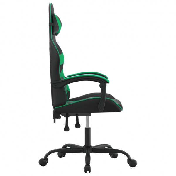 Silla gaming giratoria cuero sintético negro y verde M 4