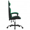 Silla gaming giratoria cuero sintético negro y verde 4