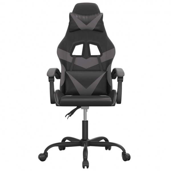 Silla gaming giratoria cuero sintético negro y gris M 3