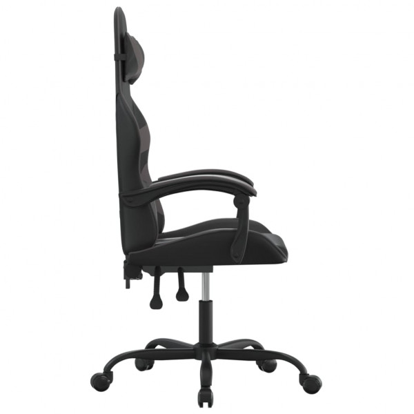 Silla gaming giratoria cuero sintético negro y gris M 4