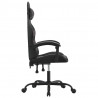 Silla gaming giratoria cuero sintético negro y gris 4