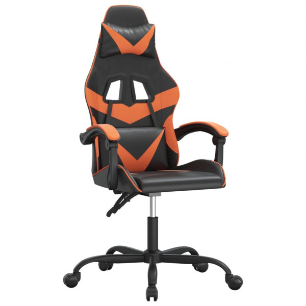 Silla gaming giratoria cuero sintético negro y naranja M 2