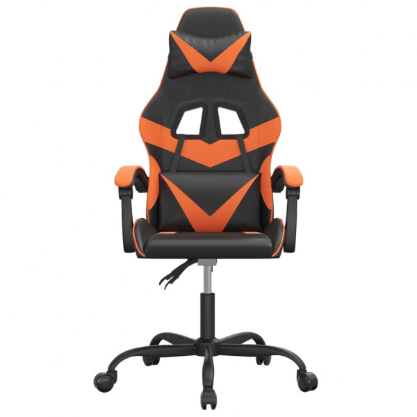 Silla gaming giratoria cuero sintético negro y naranja M 3