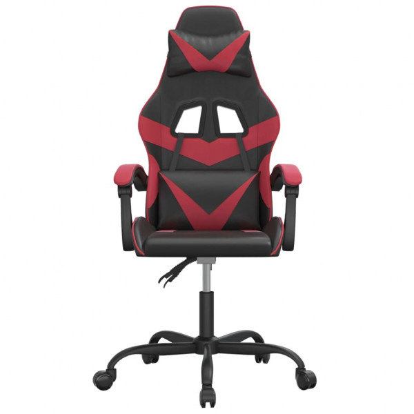 Silla gaming giratoria cuero sintético negro y rojo vino tinto M 3