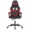 Silla gaming giratoria cuero sintético negro y rojo vino tinto 3
