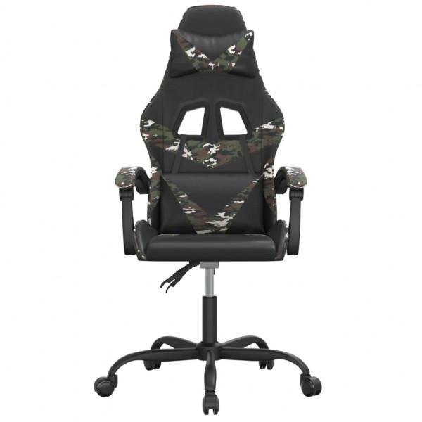 Silla gaming giratoria cuero sintético negro y camuflaje M 3