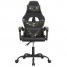 Silla gaming giratoria cuero sintético negro y camuflaje 3