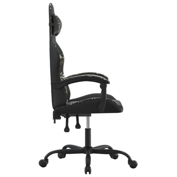 Silla gaming giratoria cuero sintético negro y camuflaje M 4