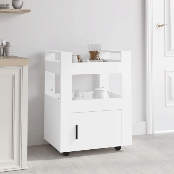 Carrito de cocina madera contrachapada blanco 60x45x80 cm D