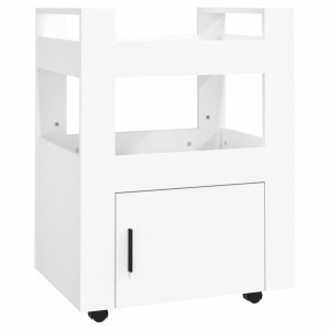 Carrito de cocina madera contrachapada blanco 60x45x80 cm H